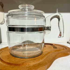 vintage Pyrex Flameware glass stovetop coffee percolator 6 cup